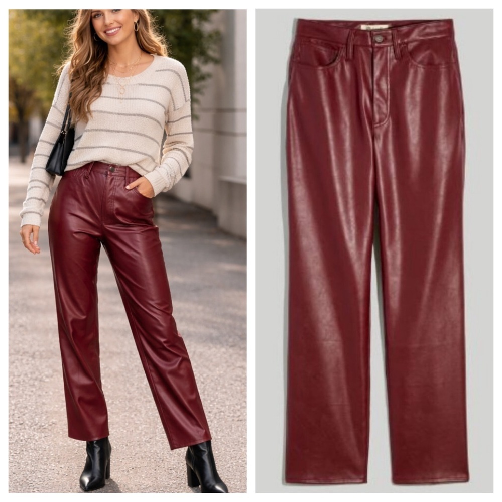 New! Madewell The Perfect Vintage Straight Jeans Pleather Size 29 23951